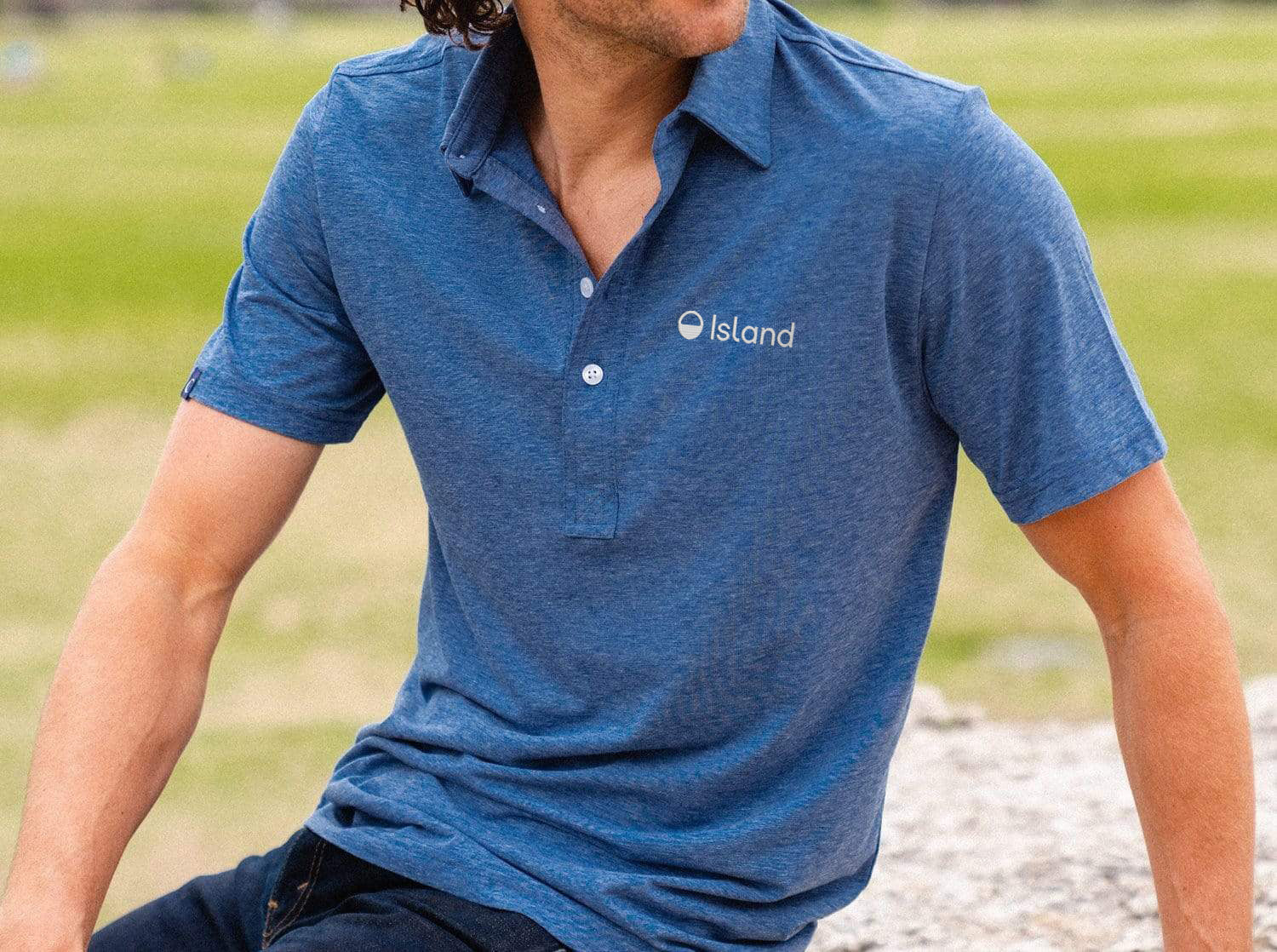 Men's Criquet Performance Range Polos - Blue Jean