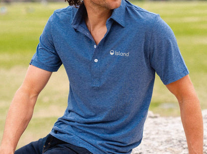 Men's Criquet Performance Range Polos - Blue Jean