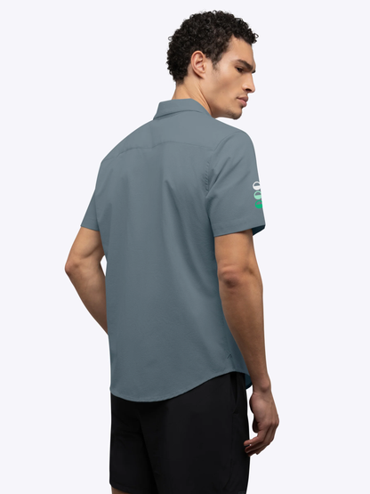 Men's Cuts Crossover Button Up - Ocean Storm