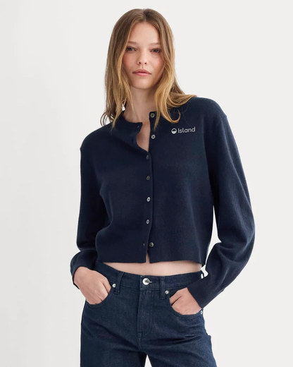 Women's Everlane Cashmere Cropped Cardigan - Navy