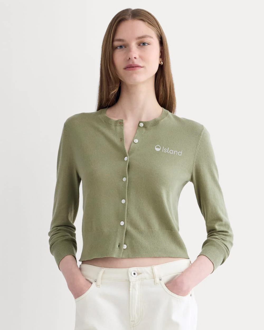 Women's Everlane Cashmere Cardigan - Sagebrush