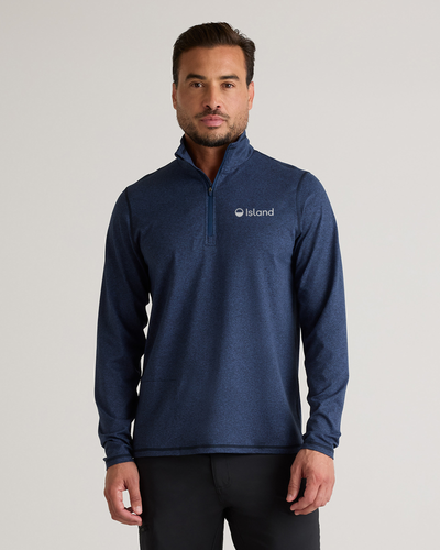 Men's Quince Flowknit Performance 1/2 Zip - Heather Deep Navy