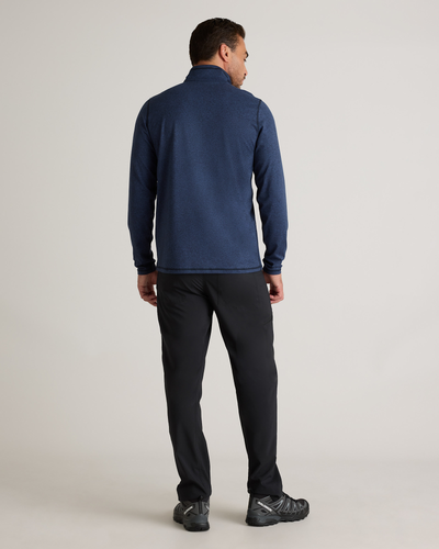 Men's Quince Flowknit Performance 1/2 Zip - Heather Deep Navy