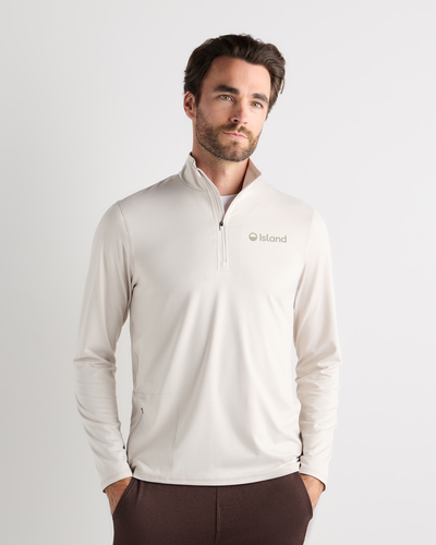 Men's Quince Flowknit Performance 1/2 Zip - Solid Chalk