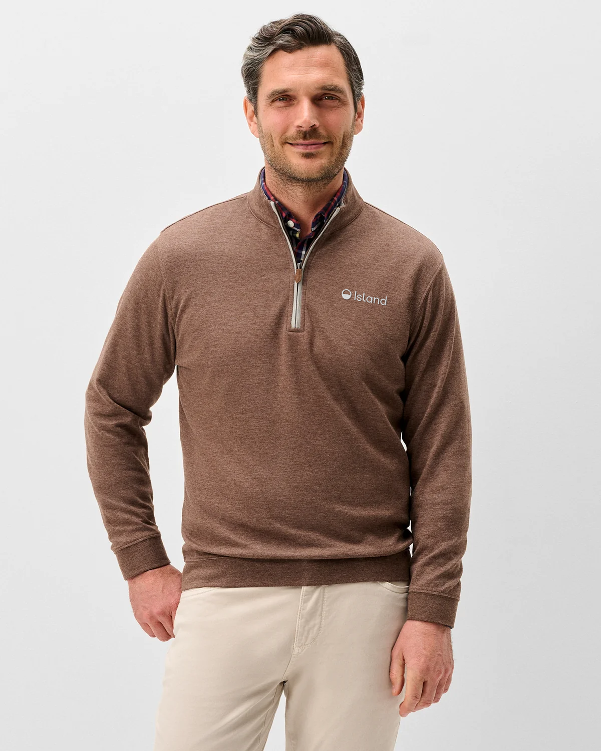 Men's Johnnie-O Sully 1/4 Zip Pullover - Grizzly