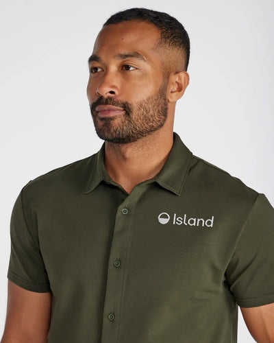 Men's BYLT LUX Short Sleeve Button Down - Forest
