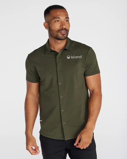 Men's BYLT LUX Short Sleeve Button Down - Forest