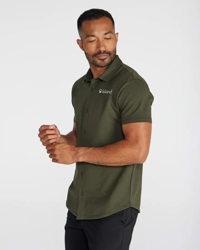 Men's BYLT LUX Short Sleeve Button Down - Forest