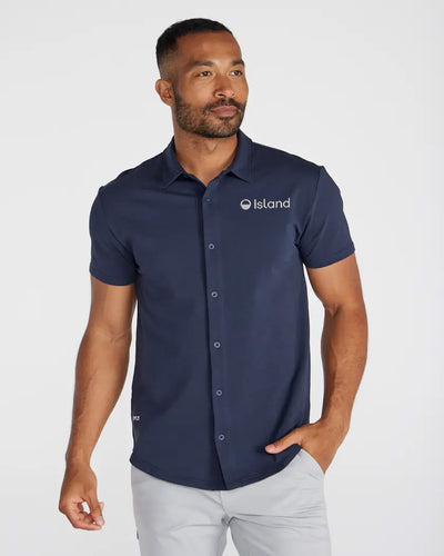 Men's BYLT LUX Short Sleeve Button Down - Navy