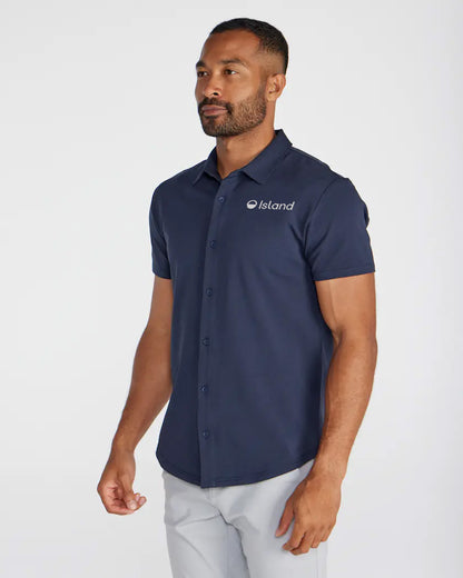 Men's BYLT LUX Short Sleeve Button Down - Navy