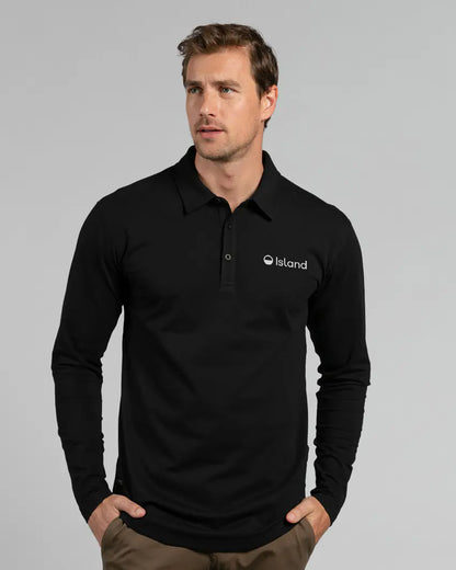 Men's BYLT Lux Long Sleeve Polo - Black