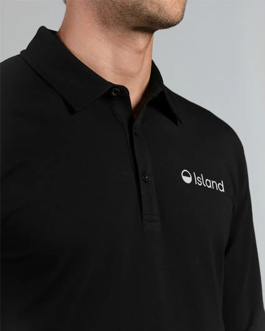 Men's BYLT Lux Long Sleeve Polo - Black