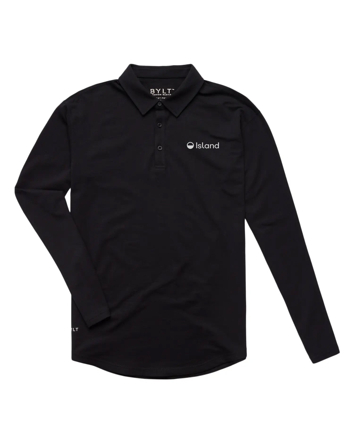 Men's BYLT Lux Long Sleeve Polo - Black