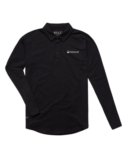 Men's BYLT Lux Long Sleeve Polo - Black