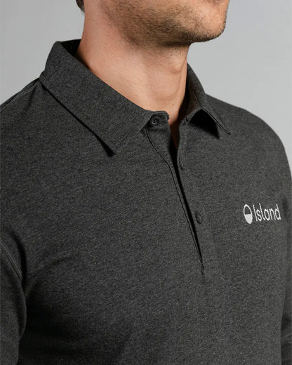 Men's BYLT Lux Long Sleeve Polo - Heathered Grey