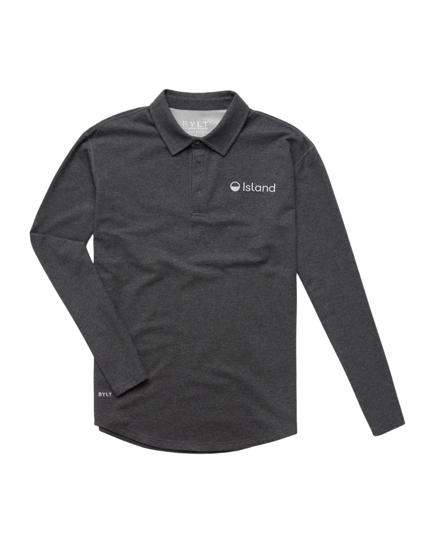 Men's BYLT Lux Long Sleeve Polo - Heathered Grey