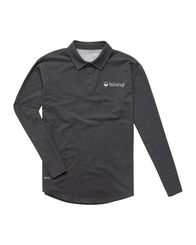 Men's BYLT Lux Long Sleeve Polo - Heathered Grey
