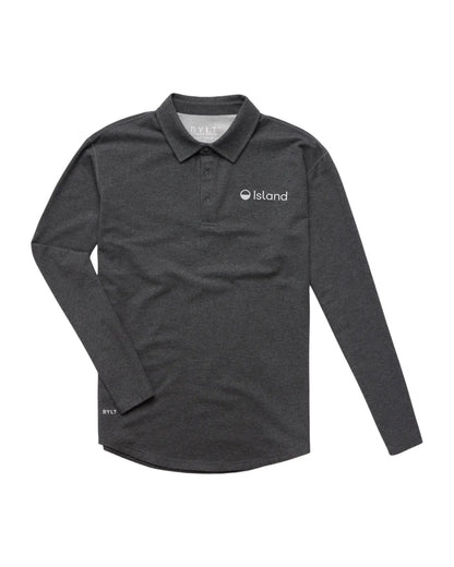 Men's BYLT Lux Long Sleeve Polo - Heathered Grey
