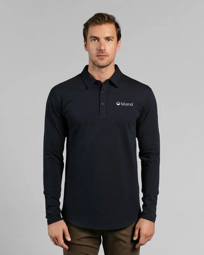 Men's BYLT Lux Long Sleeve Polo - Navy