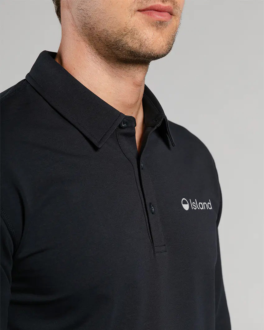Men's BYLT Lux Long Sleeve Polo - Navy