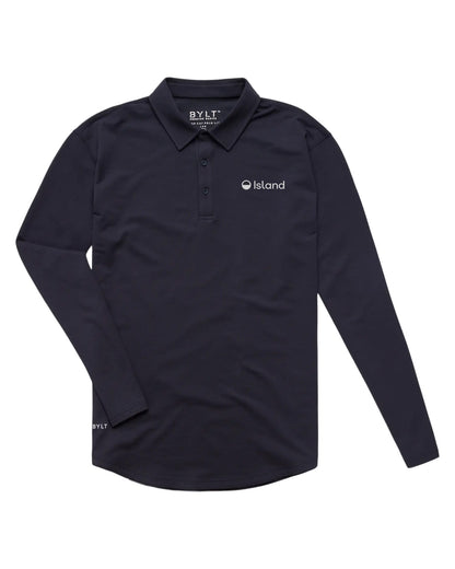 Men's BYLT Lux Long Sleeve Polo - Navy