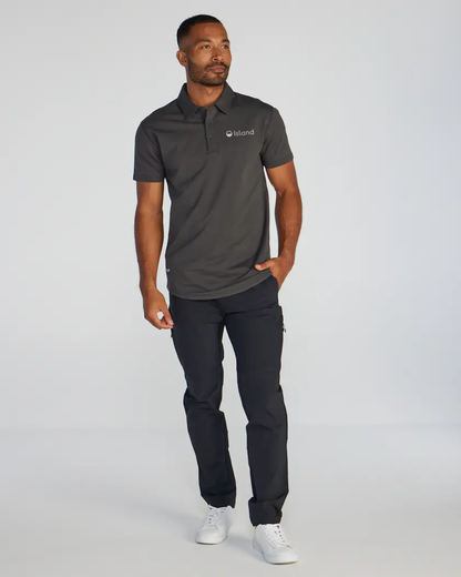 Men's BYLT Drop Cut LUX Polo - Dark Charcoal