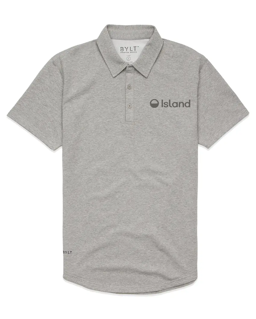 Men's BYLT Drop Cut LUX Polo - Heather Grey