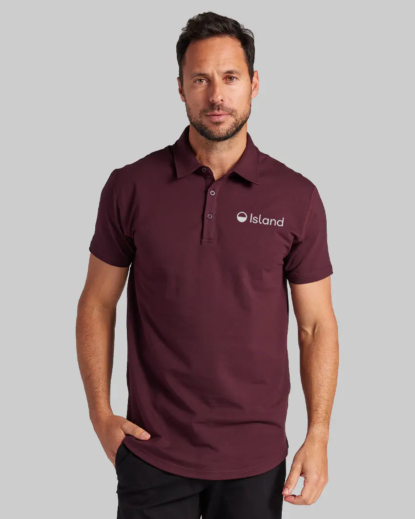 Men's BYLT Drop Cut LUX Polo - Maroon