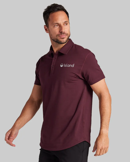 Men's BYLT Drop Cut LUX Polo - Maroon