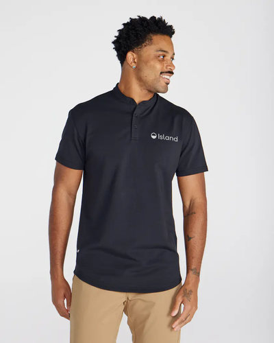 Men's BYLT Stand Collar Short Sleeve Polo - Black