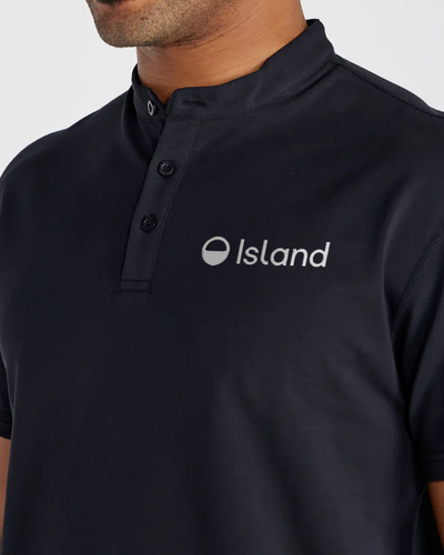 Men's BYLT Stand Collar Short Sleeve Polo - Black