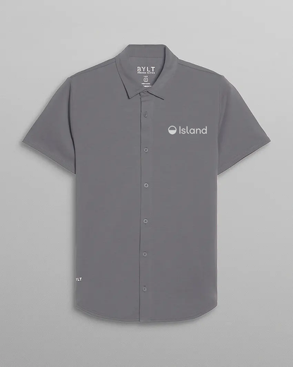 Men's BYLT LUX Short Sleeve Button Down - Charcoal