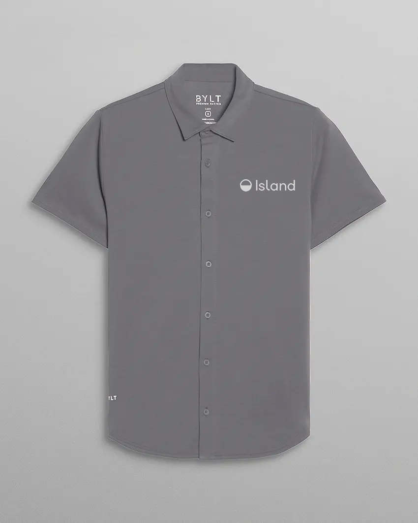 Men's BYLT LUX Short Sleeve Button Down - Charcoal