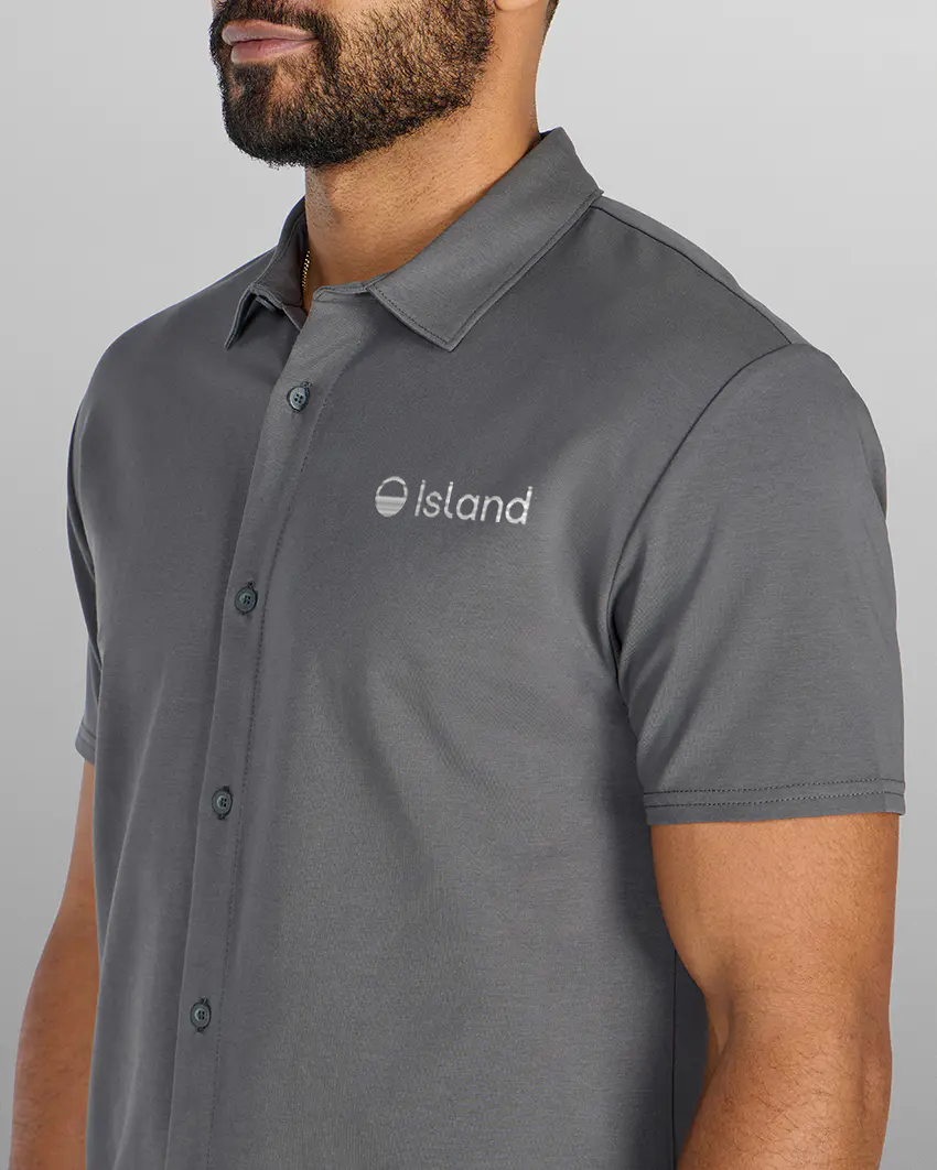 Men's BYLT LUX Short Sleeve Button Down - Charcoal