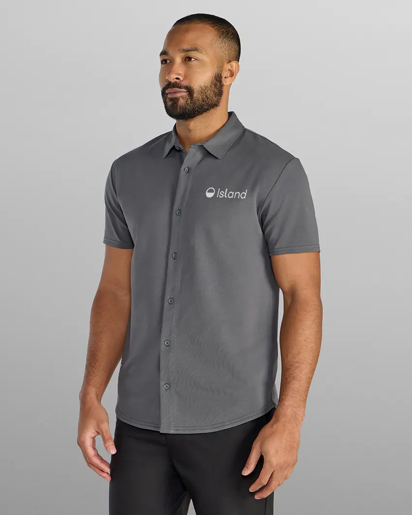 Men's BYLT LUX Short Sleeve Button Down - Charcoal