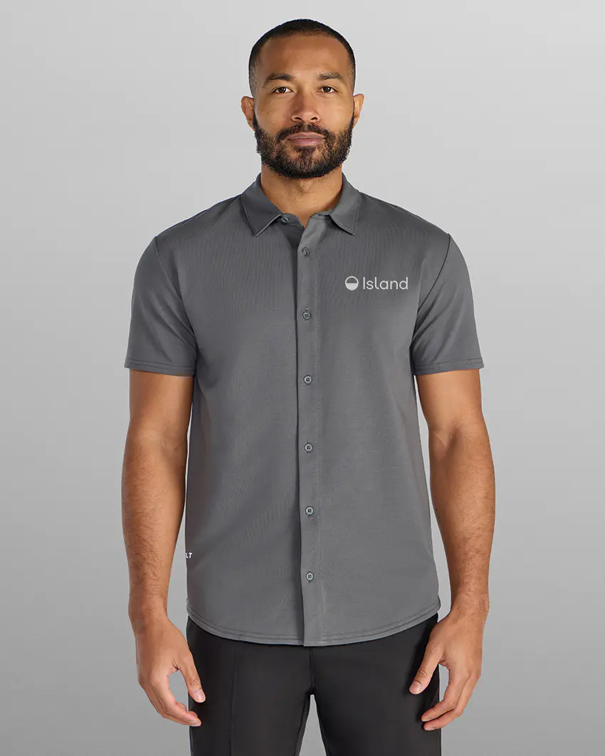 Men's BYLT LUX Short Sleeve Button Down - Charcoal