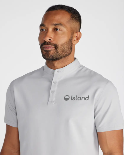 Men's BYLT Stand Collar Short Sleeve Polo - Storm