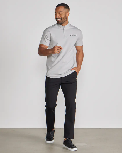 Men's BYLT Stand Collar Short Sleeve Polo - Storm