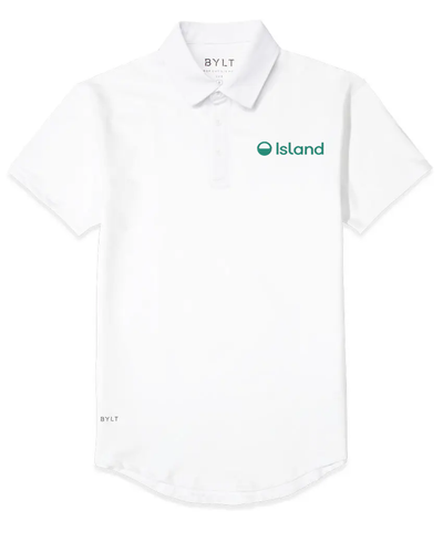 Men's BYLT Drop Cut  LUX Polo - White