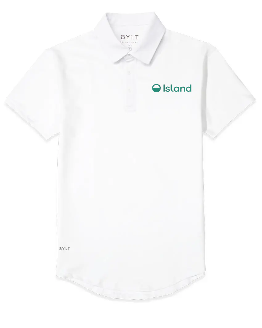 Men's BYLT Drop Cut  LUX Polo - White