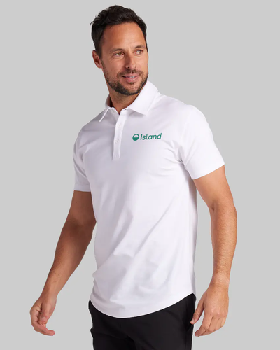 Men's BYLT Drop Cut  LUX Polo - White