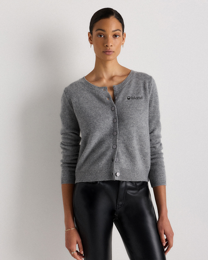 Women's Quince Cashmere Cropped Cardigan - Heather Grey