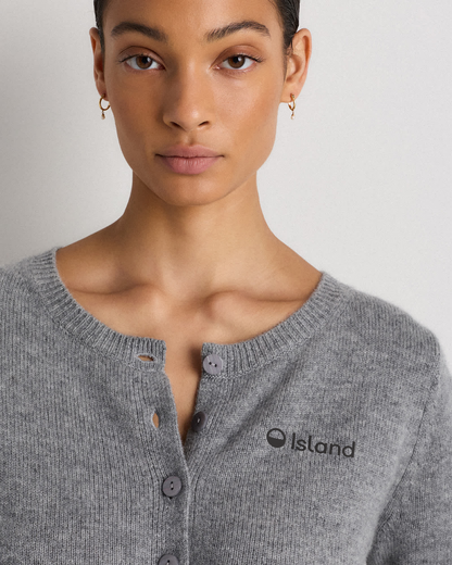 Women's Quince Cashmere Cropped Cardigan - Heather Grey