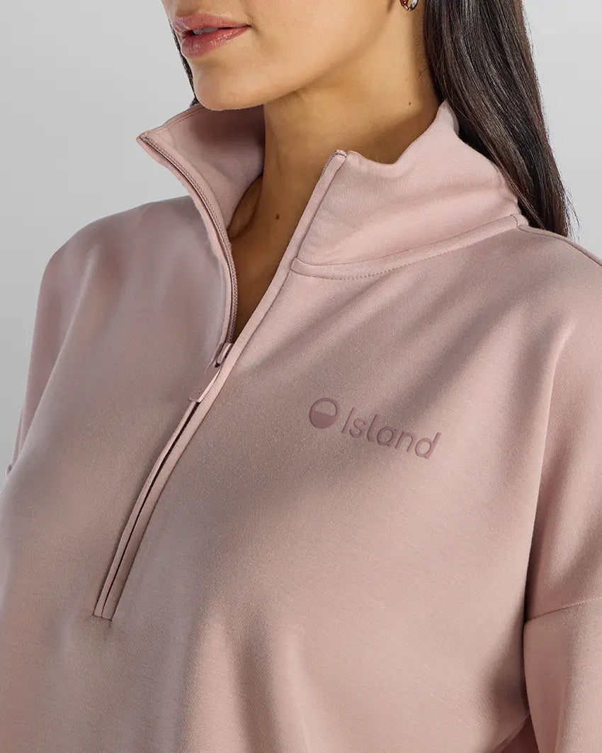 Woman's BYLT Opal Half-Zip - Rosewater