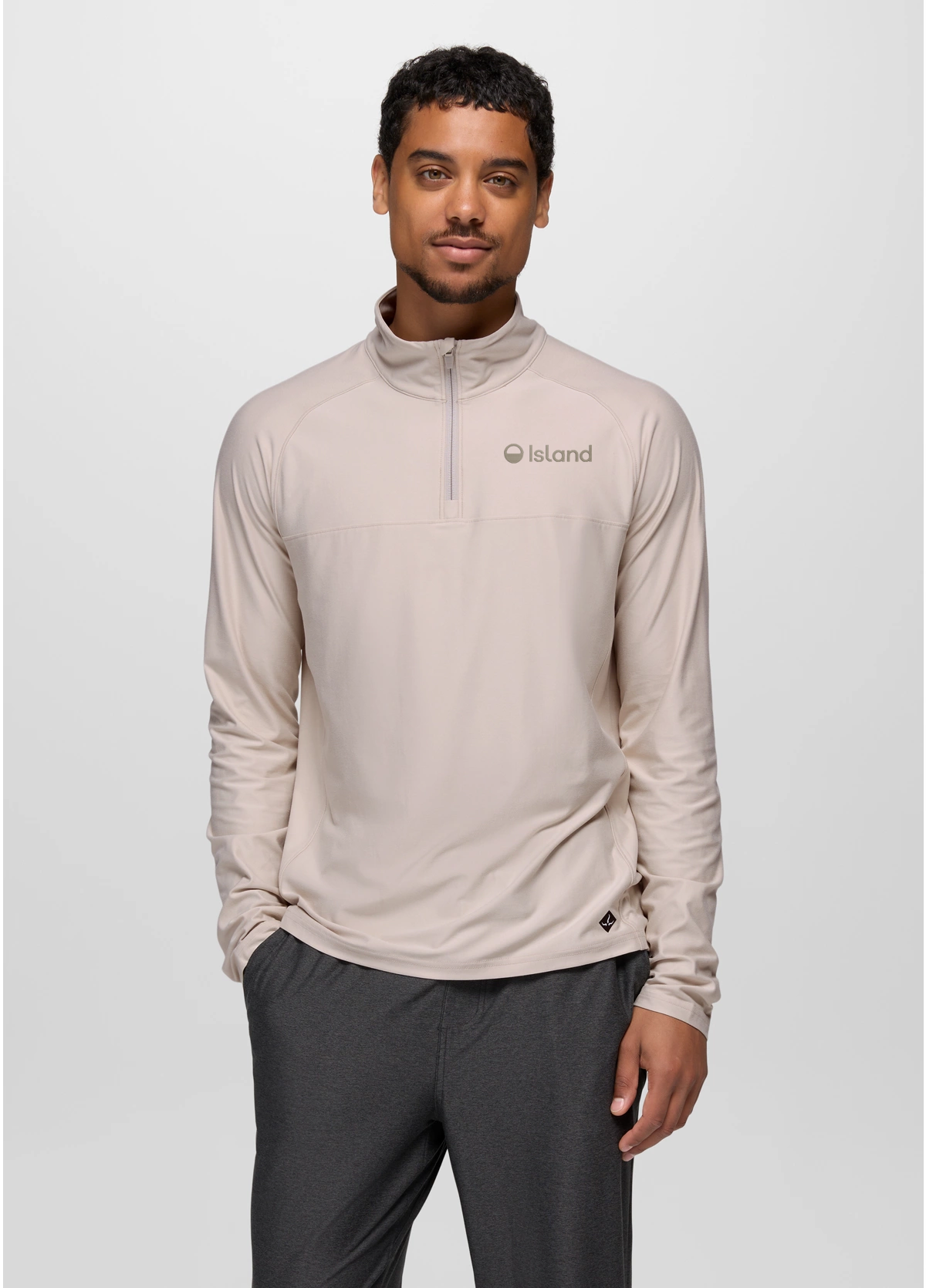 Men's Prana Altitude Tracker Light 1/4 Zip - Almond Heather