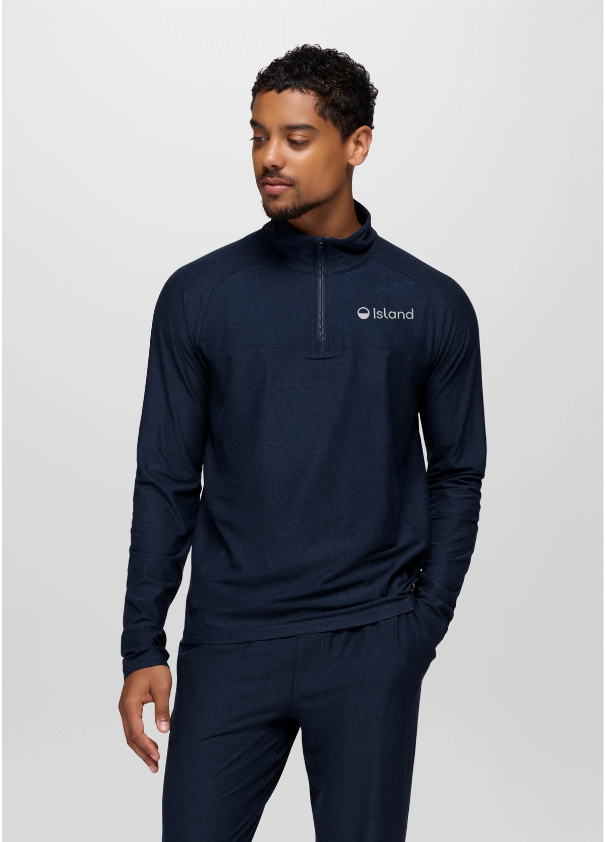 Men's Prana Altitude Tracker Light 1/4 Zip - Nautical Heather