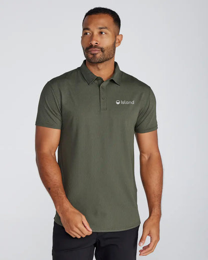 Men's BYLT Pulse Short Sleeve Polo - Dark Olive