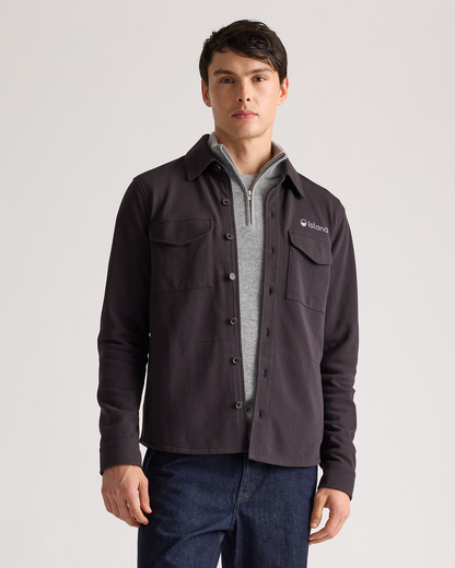 Men's Quince Cotton Pique Knit Overshirt - Black