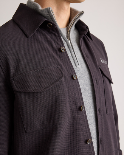Men's Quince Cotton Pique Knit Overshirt - Black