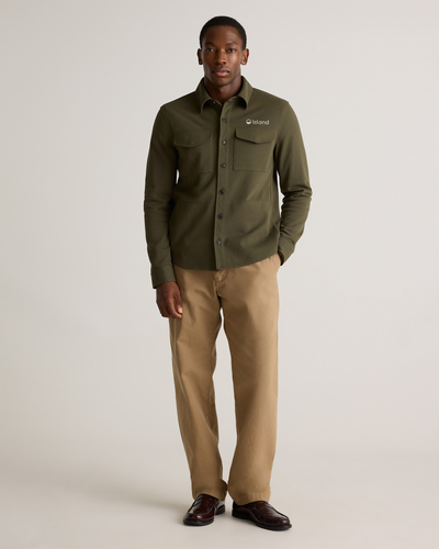 Men's Quince Cotton Pique Knit Overshirt - Olive
